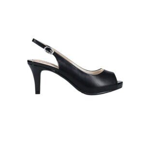 Naturalizer Ideal Slingback Peep Toe Heels Black Leather 6.5